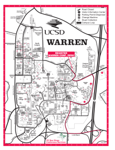Map of UCSD campus focused on Warren College, Canyonview