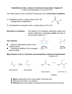 Reactions at the a-carbon in carbonyl compounds
