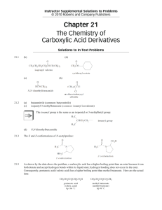 Chapter 21 The Chemistry of Carboxylic Acid Derivatives