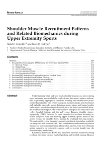 Shoulder Muscle Recruitment Patterns And Related Biomechanics