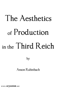 The Aesthetics of Production in the Third Reich