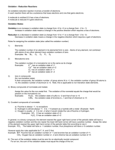 Oxidation - Reduction Reactions