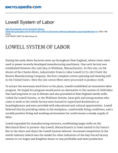 Lowell Mills Article