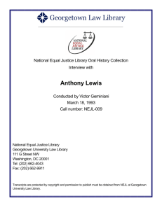 Anthony Lewis - Georgetown University Law Center
