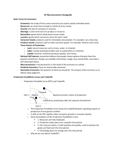 AP Macroeconomics Studyguide Basic Terms for Economics