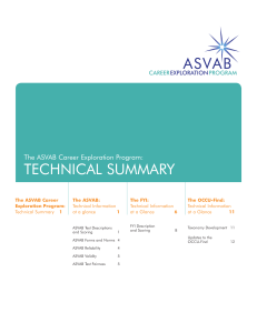 technical summary - ASVAB Career Exploration Program
