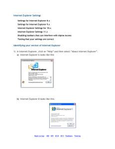 Internet Explorer Settings - Alpine Access