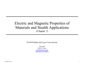 Electric and Magnetic Properties of Materials and Stealth Applications