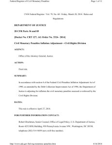 DEPARTMENT OF JUSTICE 28 CFR Parts 36 and 85 [Docket No