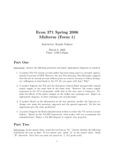 Econ 371 Spring 2006 Midterm (Form 1)
