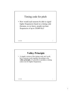 Timing code for pitch Volley Principle