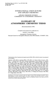 Glossary of atmospheric chemistry terms (Recommendations 1990)