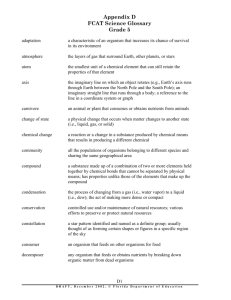 Appendix D FCAT Science Glossary Grade 5