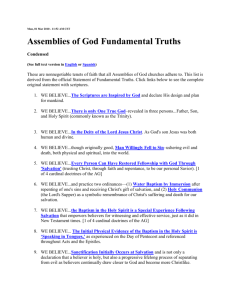 Assemblies of God Fundamental Truths