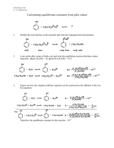 Calculating equilibrium constants from pKa values ?