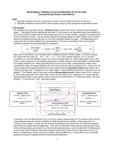 1 Generating a Titration Curve to Determine Ka for an Acid