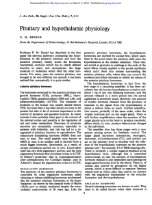 Pituitary and hypothalamic physiology