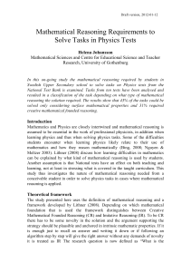 Mathematical Reasoning Requirements to Solve Tasks in Physics