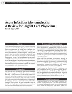 Acute Infectious Mononucleosis - American Association of Physician