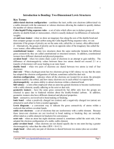 Introduction to Bonding: Two-Dimensional Lewis Structures Key Terms