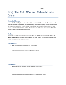 DBQ: The Cold War and Cuban Missile Crisis