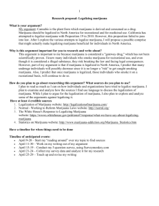 1 Research proposal: Legalizing marijuana What is your argument