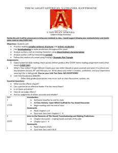 THE SCARLET LETTER BY NATHANIEL hAWTHORNE UNIT PLAN