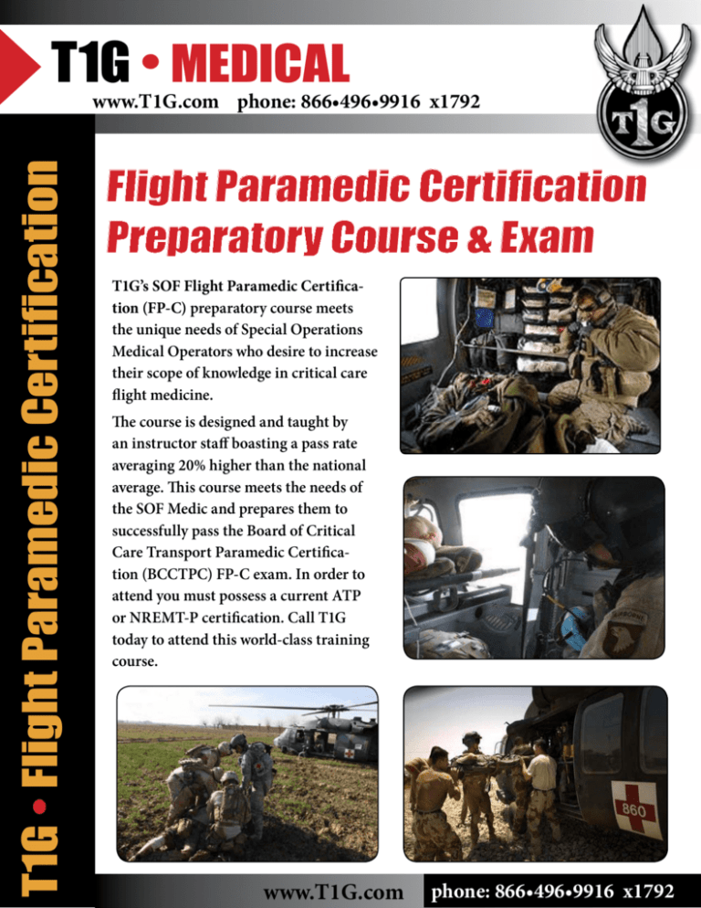 Flight Paramedic Certification Preparatory Course & Exam