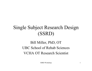 Single Subject Research Design (SSRD)