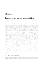Transverse waves on a string
