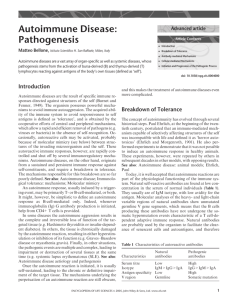 "Autoimmune Disease: Pathogenesis".