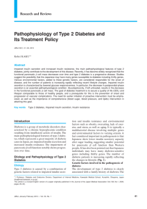 Pathophysiology of Type 2 Diabetes and Its Treatment Policy
