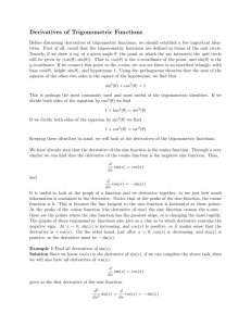 Derivatives of Trigonometric Functions