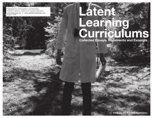 Latent Learning Curriculums - Institute for Applied Aesthetics