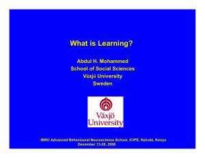 What is Learning? - University of Nairobi