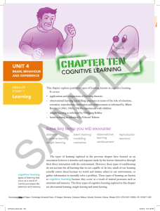 Chapter 10- Cognitive learning - psych