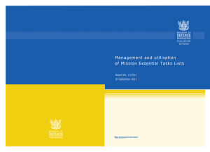 Management and utilisation of Mission Essential Tasks Lists in pdf