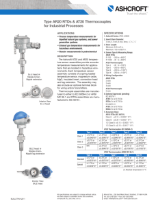 Type AR20 RTDs & AT20 Thermocouples for Industrial Processes
