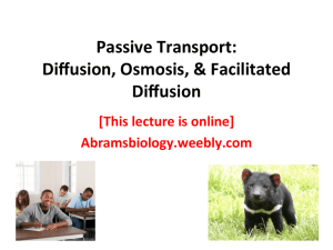 Passive Transport: Diffusion, Osmosis, & Facilitated Diffusion