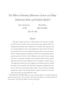 The Effect of Banning Affirmative Action on College Admissions