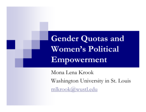 Gender Quotas and Women's Political