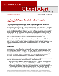 New Tax Audit Regime Constitutes a Sea Change for Partnerships