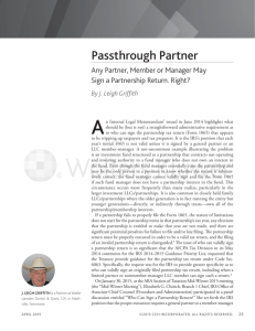 Passthrough Partner - Waller Lansden Dortch & Davis, LLP