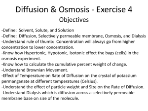 Diffusion and Osmosis – Exercise 4