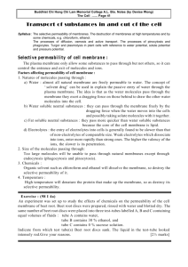 Transport of substances in and out of the cell