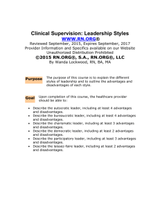 Clinical Supervision: Leadership Styles