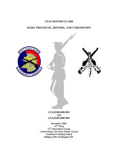 USAF Honor Guard Basic Protocol, Honors, And