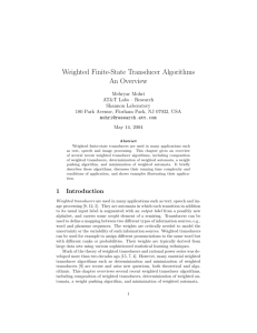 Weighted Finite-State Transducer Algorithms An Overview