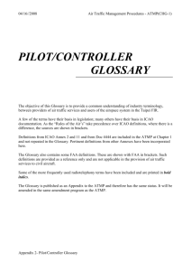 PILOT/CONTROLLER GLOSSARY
