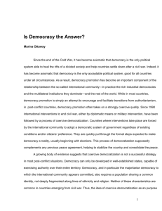 Is Democracy the Answer